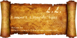 Lampert Liberátusz névjegykártya